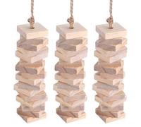 OUNONA Parrot Chewing Wooden Blocks 100Pcs Natural Wood DIY Climbing with Hanging for Bird Foraging and Cage Use