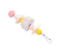 OUNONA Parrot Molar Chewing Hanging Pendant Pink Volcanic Rock Cuttlefish Bone Bird Bite for Pet Parrots Cage Accessory for Beak Grinding and Entertainment