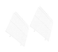 OUNONA Partition Panel White with Golden Cage Hamsters and Metal Construction 2pcs Iron Divider for Sturdy Safe Separation Pet Habitat Birds Animal for Home Habitats