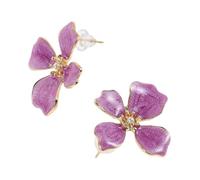 OUNONA Pastel Flower Earrings Lightweight Faux Pearl Statement Jewelry for Women Elegant Flatback Floral Design for Wedding Birthday Prom Romantic Gift