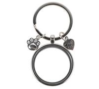 OUNONA Pet Memorial Keychain with Fur and Photo Holder, Cremation Urn Pendant for Cat Ashes, Loss of Pet Gift, Holds Cat Hair Silver