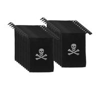 OUNONA Pirate Drawstring Bags Made of Black Polyester 24pcs with Skull Design Easy to Clean and Versatile Use for Travel for Halloween Candy Treats Party Favour or Trick or Treat