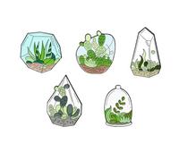 OUNONA Plant Brooches 5Pcs Mixed Styles Creative Cartoon Pins for Party Dressing and Personal Style