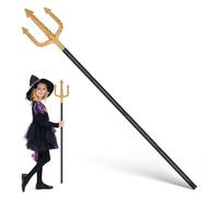 OUNONA Plastic Devil - Halloween Costume Trident Prop for Men Kids, Gr od Ancient Costume Accessory, Detachable 4-piece for Masquerade Stage Performance