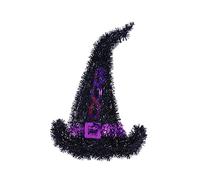 OUNONA Plastic Halloween Witch Hat Ornament Compact Hanging Decoration for Wall Door Tree Creative Witch Hat Design Space Saving Halloween Plastic Adorn for Festival