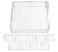 OUNONA Plastic Petri Dishes 10pcs 10cm 36 Grid Petri Plate Dish Container Steriles Cell Culture Dishes with Lids for Laboratory Science Experiment Projects