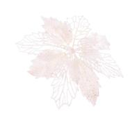 OUNONA Poinsettia Flowers Artificial Christmas Tree Hanging Pendants Hollow 12 Pcs White Glitter for and Holiday Decorations Christmas Eve Candle Centerpieces