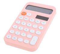 OUNONA Portable Desk Calculator for Students and Office Use, Battery Powered Multi-function Calculator 12-digit Display, Pink Abs Plastic Compact Design for School and Office