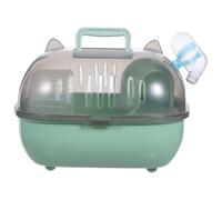 OUNONA Portable Lizard and Bunny Crate with 2 Tiers, Breathable Abs Material, Silent Exercise Wheels and Water Bottle for Travel and Outdoor Adventures, Space Saving Design with Sturdy