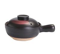 OUNONA Pottery Clay Casserole Kitchenware Earthenware Cooking Pot with Handle Natural Heat Retention Home Stew Pot for Gas Stove and Soup Preparation