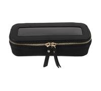 OUNONA PU Travel Makeup Bag for Women Transparent Toiletry Organizer with Zipper Spacious Cosmetic Case with Separate Compartments for Brushes and Skincare Compact and Stylish Storage for