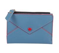 OUNONA Pu Wallet Small Change Storage Wallet and Zipper Compartment with 8 Card Seats Blue Easy to Carry Stylish for Women