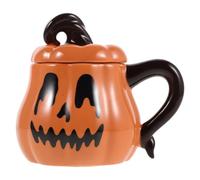 OUNONA Pumpkin Shaped Mug: Coffee Cup with Jack O’Lantern Face, Halloween Drinking Cup, Cozy Autumn Home Decor Drinkware for Juice Tea Milk Beer