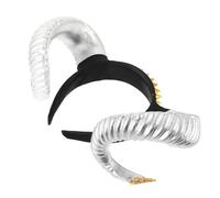 OUNONA Punk Style Silver Horn Headband Durable Plastic Cosplay Accessory for Halloween Masquerade Music Festivals Lightweight Womens Horn Hairband Ornament
