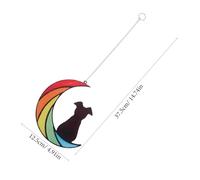 OUNONA Rainbow Moon Dog Stained Acrylic Sun Catcher Window Hanging Decor Colored Panel for Garden Bright Light-catching Ornament with Warm Rainbow Effect