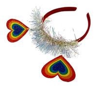 OUNONA Rainbow Pride Headband Not Easy to Fall Adjustable Size Plush and Material Fashionable and Eye-catching Hair Hoop for Women and Men for Pride Parties and Parades
