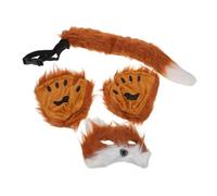OUNONA Realistic Fox Cosplay Accessories Set with Soft Plush Tail and Ears Flexible Movement Costume Props for Halloween Parties Carnivals and Themed Events