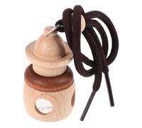 OUNONA Refillable Wooden Car Diffuser Oil Scents Air Freshener Bottle with Creative Design for Car Interior and Rearview Mirror Decoration, Cute Hanging Aromatherapy Pendant