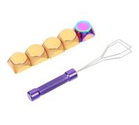 OUNONA Replacement Metal Keycap Set with Sturdy Aluminium Alloy Material for Mechanical Keyboard and Key Puller Included in Golden Colour Suitable Universal Fit Gaming Keycaps