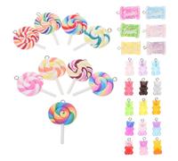 OUNONA Resin Candy Charms Bear Pendants for Necklace Bracelet | DIY Craft Making, Keychain and Jewellery Projects, Adorable Versatile Design