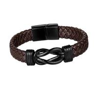 OUNONA Retro Leather Bracelet for Men Braided Wrist Chain Jewelry Durable Alloy Material Comfortable Fit for Everyday Wear Option