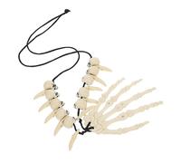 OUNONA Retro Resin Bone Necklace Halloween Pendant Clavicle Chain Gothic Skull Jewelry for Party Costume and Daily Wear Comfortable Vintage Skeleton Accessory
