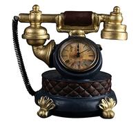 OUNONA Retro Telephone Model Clock Pendulum Resin Home Decor Tabletop Ornament for Living Room Bedroom Coffee House