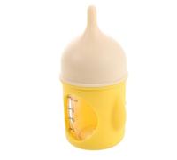 OUNONA Reusable 20ml Silicone and Plastic Nursing Bottle Set Detachable Structure, Portable Yellow Puppy and Kitten Feeder for Newborn Puppies and Kittens