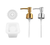 OUNONA Reusable White Silicone Square Bottle Mold for DIY Crystal Epoxy Crafts Golden and Silver Spray Heads, Washable for Home Use or Gift for Friends Who Love DIY Making