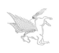 OUNONA Rhinestone Horse Brooch Pin with Wings Elegant Hollow Zodiac Animal Lapel Pin for Women Men Chinese Year Stylish Holiday Party Accessory