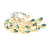 OUNONA Rhinestone Peacock Brooch Pin for Women Handmade Luxury Decorative Bird Jewelry with Secure Clasp Versatile Accessory for Dresses Scarves Hats and Bags