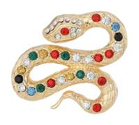 OUNONA Rhinestone Snake Brooch Pin: Colorful Crystal Animal Pins Clip - Alloy Badges For Sweater Collar Scarves Dress - Sparkling Brooches Cute Snake Jewelry