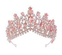 OUNONA Rose Gold Rhinestone Wedding Crown Elegant Bridal Headdress for Bride Stunning Tiara Accessories for Weddings Celebrations Unique Design for Eye Catching Looks