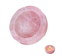 OUNONA Rose Quartz Crystal Candle Holder Natural Tealight Candleholder for Desktop Decoration Home Party Festival 2.36X2.36X2.36 Inch
