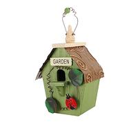OUNONA Rustic Wooden Bird House Handmade Hanging Bird Nest for Outdoor Decor Garden Ornament for Sparrows and Robins Country Style Home Decoration