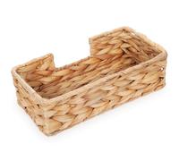 OUNONA Rustic Woven Tissue Box Holder with Robust Construction and Easy Access, Hand-woven Grass Material Napkin Container for Table Organiser in Home Or Office, Beige Colour