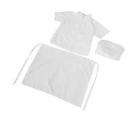 OUNONA S Chef Costume Set with Apron and Hat for Boys and Washable Fabric Role Play Baking and Cooking Outfit for Kitchen Pretend Play and School Parties