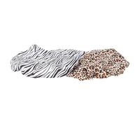 OUNONA Satin Lace Sleep Cap 2pcs Elastic Hair Care Hats Breathable Sleeping Bonnets for Women Black White Zebra and Gold Leopard Patterns Night Hair Protection