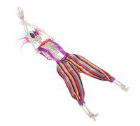 OUNONA Scary Clown Skeleton Decoration Mexican Day Dead Style Realistic Haunted House Prop for Halloween Party and Ghost Festival