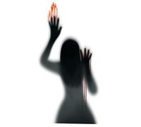OUNONA Scary Female Ghost Halloween Window Sticker Decor PVC Self Adhesive Clings for Glass Doors Mirrors Haunted House Party Supplies