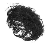 OUNONA Seamless Wavy Topper Hair Pieces for Women with Volume Boost and White Hair Coverage, Black Fiber Hairpiece for Parties and Travel