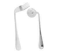 OUNONA Self-Feeding Angled Spoon Fork Set for Elderly Folks Cutlery Comfortable to Hold Stainless Steel Disability Cutlery