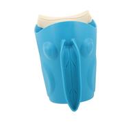 OUNONA Shampoo Rinser Cup for Boy Girl with Easy Grip Handle Curved Design Prevents Water in Eyes Soft Blue Wash Hair Cup for Safe Bath and Gentle Scalp Care