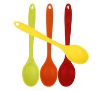 OUNONA Silicone Cooking Spoons and Heat-Resistant Nonstick 4pcs with Comfortable Grip for Stirring, Mixing, Baking, and Serving in The Kitchen