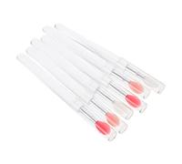 OUNONA Silicone Lip Brush Set 6pcs with Lid Soft Flexible Lipstick Applicator for Precise Lip Mask and Makeup Use Portable and Pink Red Heads for Women