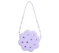 OUNONA Silicone Shower Steamer Tray Holder, 3.35" Hanging Soap Dish Holder, Aromatherapy Diffuser Containers, Hanging Fragrance Tablet Case for Home and Travel Violet