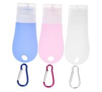 OUNONA Silicone Travel Bottles 7pcs Refillable Squeeze Bottles Portable Cosmetic Dispensers Pvc Bag and Keychains for Toiletries and Shampoo Travel Set