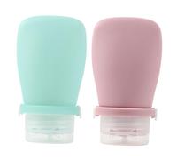 OUNONA Silicone Travel Bottles Easy to Open 2pcs Leak-proof 60ml Each with Assorted Colours Refillable Household Containers Convenient for Carrying Toiletries on Trips