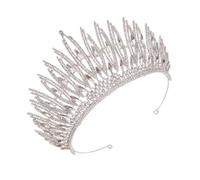 OUNONA Silver Bridal Crown Tiara for Wedding Bride Diamond Studded Fairy Tiara Hair Accessory Elegant Baroque Headwear for Engagements Parties and Bridal Decorations