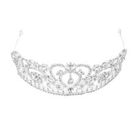 OUNONA Silver Crystal Crown Tiara with Dazzling Shine and Versatile Styling, Elegant Water Rhinestone Alloy Hair Accessories for Weddings and Everyday Use